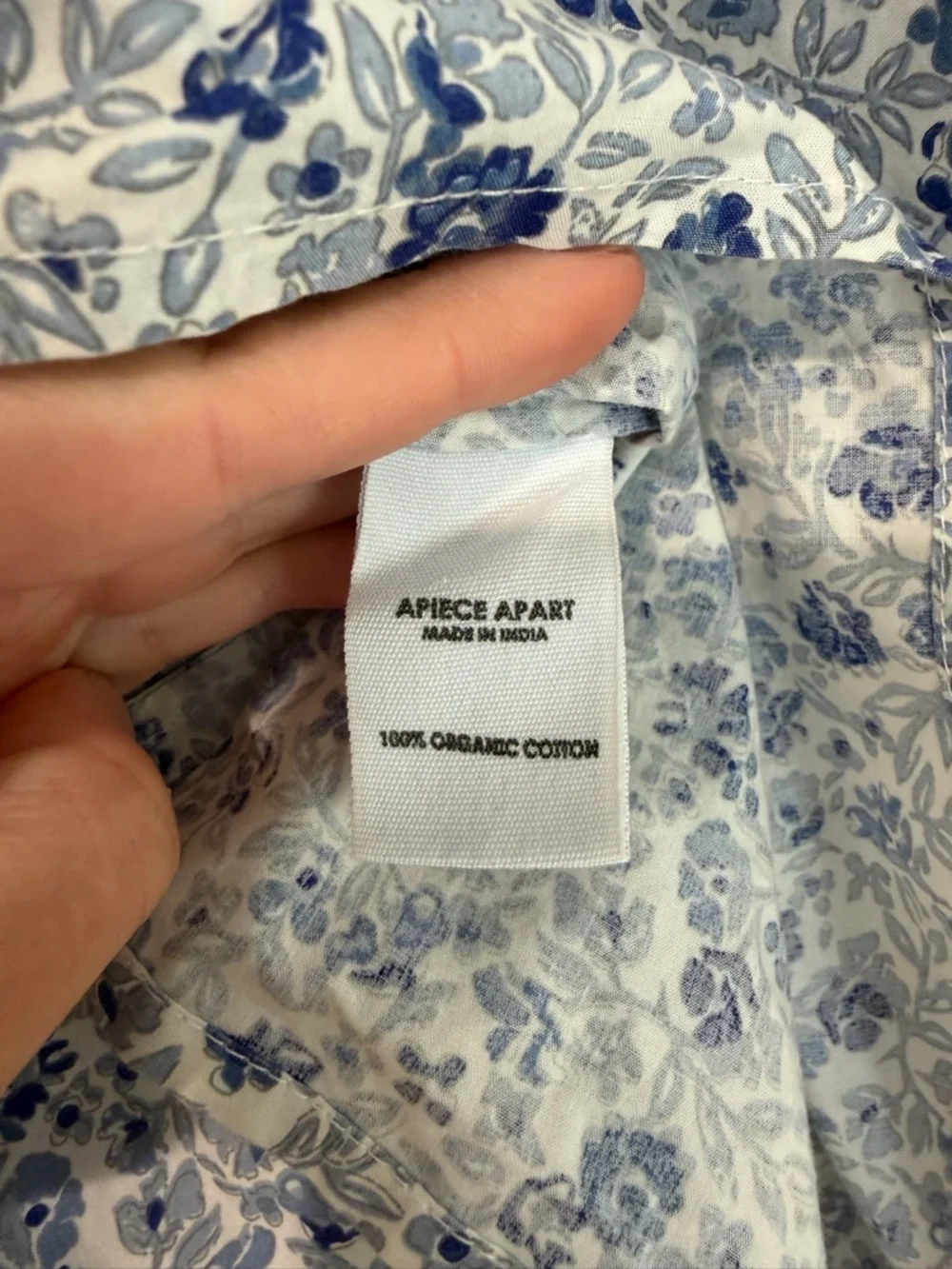 APIECE APART Mitte Mini Blue Floral Mini Dress | Organic Cotton | Size S - Picture 4 of 8